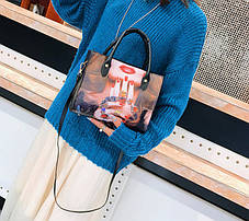Красива жіноча сумка з принтом, фото 3