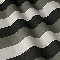 Уличная декоративная ткань полоса серая черная и белая дралон для штор, беседки, на веранду 84328v5