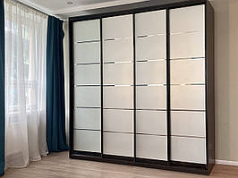 Шафа купе з матовими дзеркалами та профілем венге глянець. Розмір 2400*600*2400