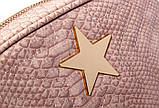 Модна маленька сумка жіноча. Сумка клатч жіноча в стилі Stella McCartney Stella Star зі зіркою (рожева), фото 5