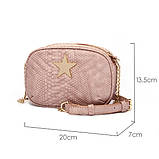 Модна маленька сумка жіноча. Сумка клатч жіноча в стилі Stella McCartney Stella Star зі зіркою (рожева), фото 2