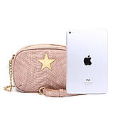 Модна маленька сумка жіноча. Сумка клатч жіноча в стилі Stella McCartney Stella Star зі зіркою (рожева), фото 3