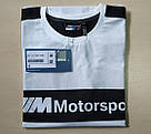Оригінальна чоловіча футболка BMW Motorsport T-Shirt, Colour Block Design (Men, White / Black), фото 5