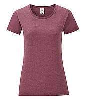Женская однотонная футболка Iconic XL, Бордовый Меланж