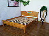 Ліжко двоспальне дерев'яне з масиву натурального дерева "Фантазія" від виробника