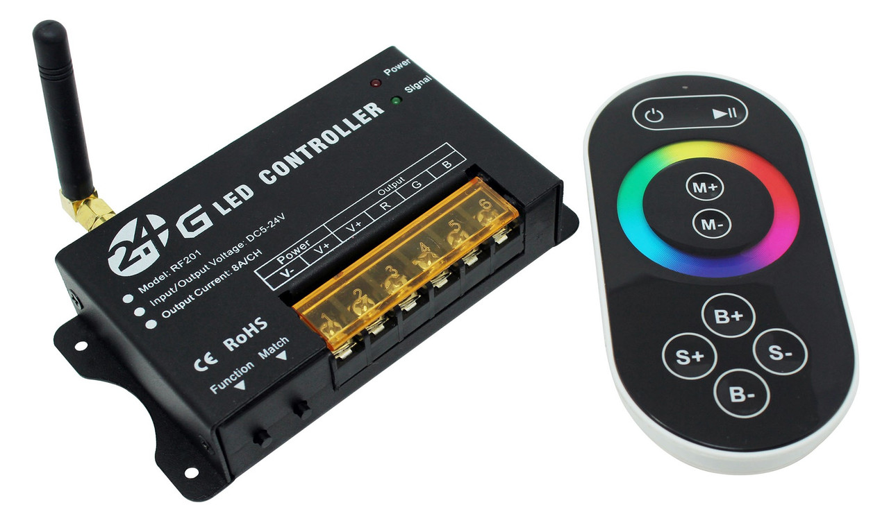 2.4G RF RGB контролер 24A 288W із сенсорним пультом для світлодіодної стрічки 