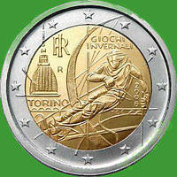 Італія 2 євро 2006 р. Зимова олімпіада в Турині. UNC