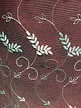Тюль фатин з бірюзовою вишивкою, фото 4
