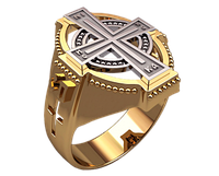 Золотой перстень Кельтский крест