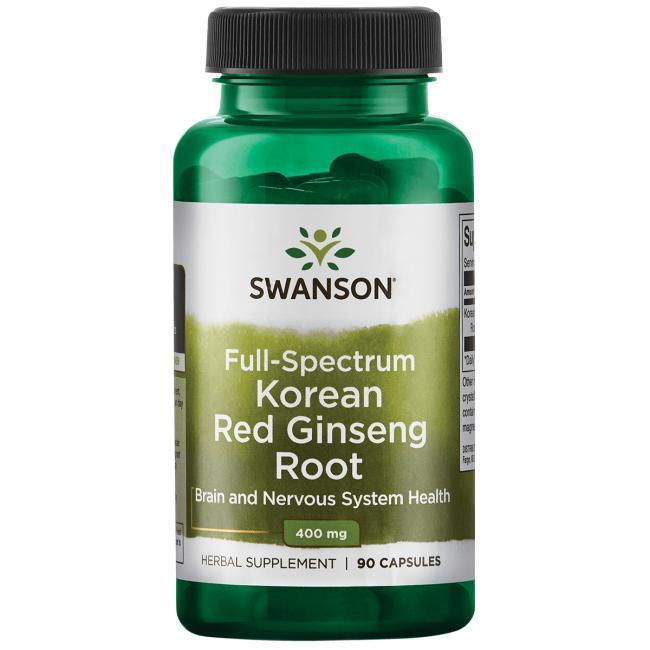 Swanson Premium Full-Spectrum Korean Red Ginseng Root женьшень корейський (корінь) 400 мг, 90 капсул