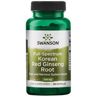 Swanson Premium Full-Spectrum Korean Red Ginseng Root женьшень корейський (корінь) 400 мг, 90 капсул