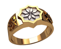 Золотой перстень 585 пробы Алатырь