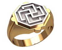 Золотой перстень Славянский символ 25