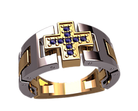 Мужское золотое кольцо тевтонский крест