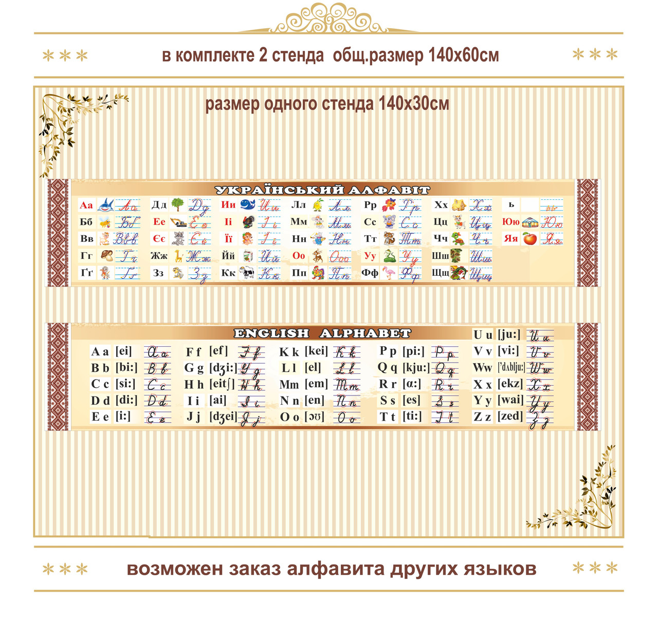 Алфавіт український, англійський алфавіт