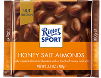 Молочный шоколад Honig - Salz - Mandel Ritter Sport , 100 гр