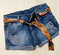 Шорты джинсовые стрейчевые на девочку размер 158 маломерные ( на 12- 13 лет) Турция
