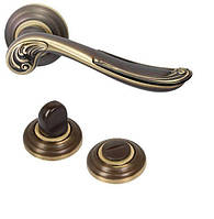 Дверная ручка Mandelli Lord 1021/R4 - MBR с накладкой WC матовая бронза