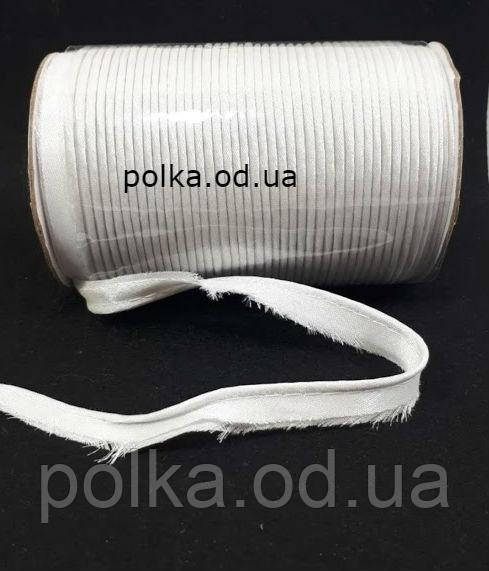 Атласний кант, колір білий / чорний, ширина 1см, (1уп 66м)