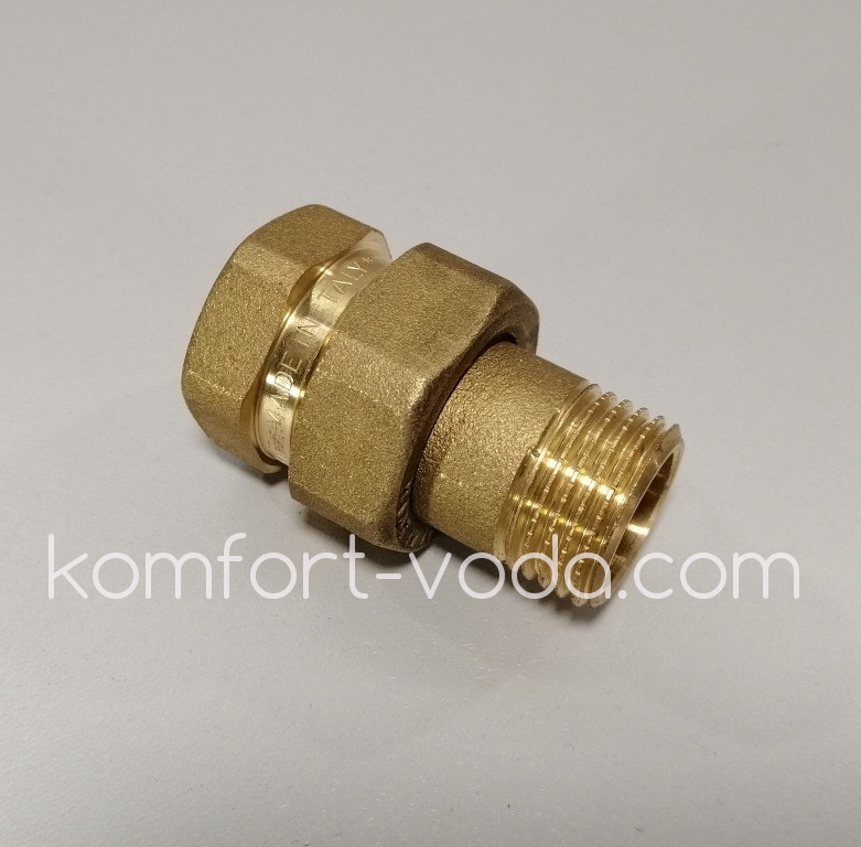 Американка пряма 1/2 латунь, TIEMME (Італія), фото 1