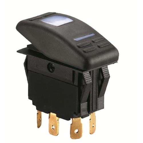 Вимикач-тумблер ААА 10126-01 на 6 виходів on-off-on, фото 1