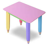 Детский столик парта для творчества "Карандашики" 60*40 (цвет столешницы - розовый)