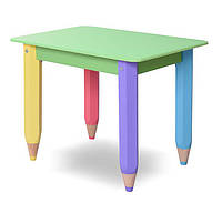 Детский столик парта для творчества "Карандашики" 60*40 с пеналом (цвет столешницы - салатовый)