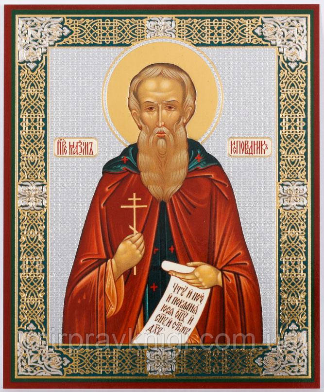 Максим — дослідник. Ікона в дерев'яній рамці 11х13 Набір із Днемнева, подвійне тиснення, фото 1