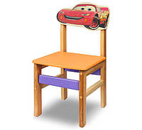 Стульчик детский, деревянный серии "Woody" Молния МакКвин (цвет - оранжевый)