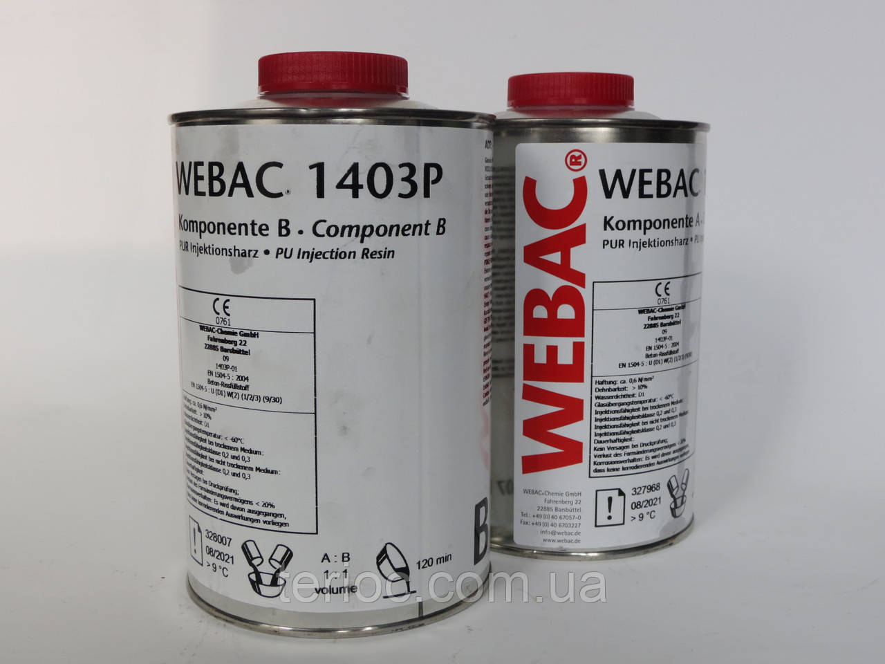 Webac 1403P - двокомпонентна ін'єкційна смола. Герметизація тріщин та швів в бетоні..