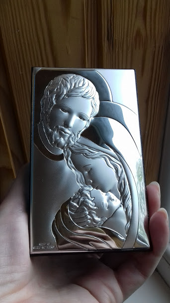 Срібна Ікона "Свята Родина" Valenti (19см x 39см), фото 1