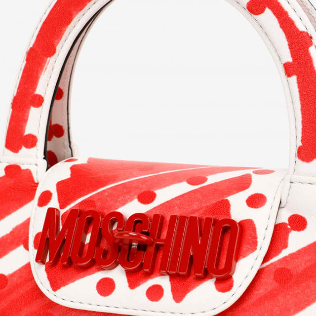 Жіноча сумочка в горошок з ланцюжком від Moschino 