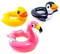Набор 3 шт Надувной круг для плавания INTEX "Фламинго, Пингвин и Цыпленок" 51см, от 3 до 6 лет
