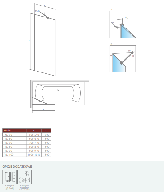 Шторка для ванны Radaway Modo New Black PNJ Frame - фото 3 - id-p967072494