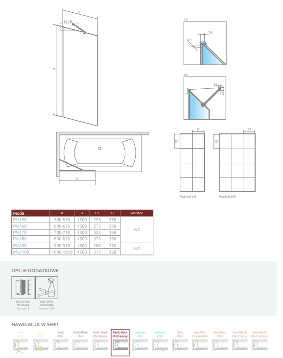 Шторка для ванны Radaway Modo New Black PNJ Factory - фото 4 - id-p967099050