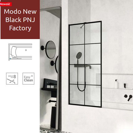 Шторка для ванни Radaway Modo New Black PNJ Factory, фото 2