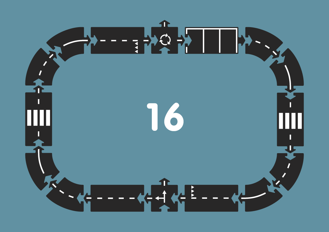 Дитяча ігрова гнучка автомобільна траса "Автострада" (16 дорожніх частин, довжина 258 см) ТМ WAYTOPLAY