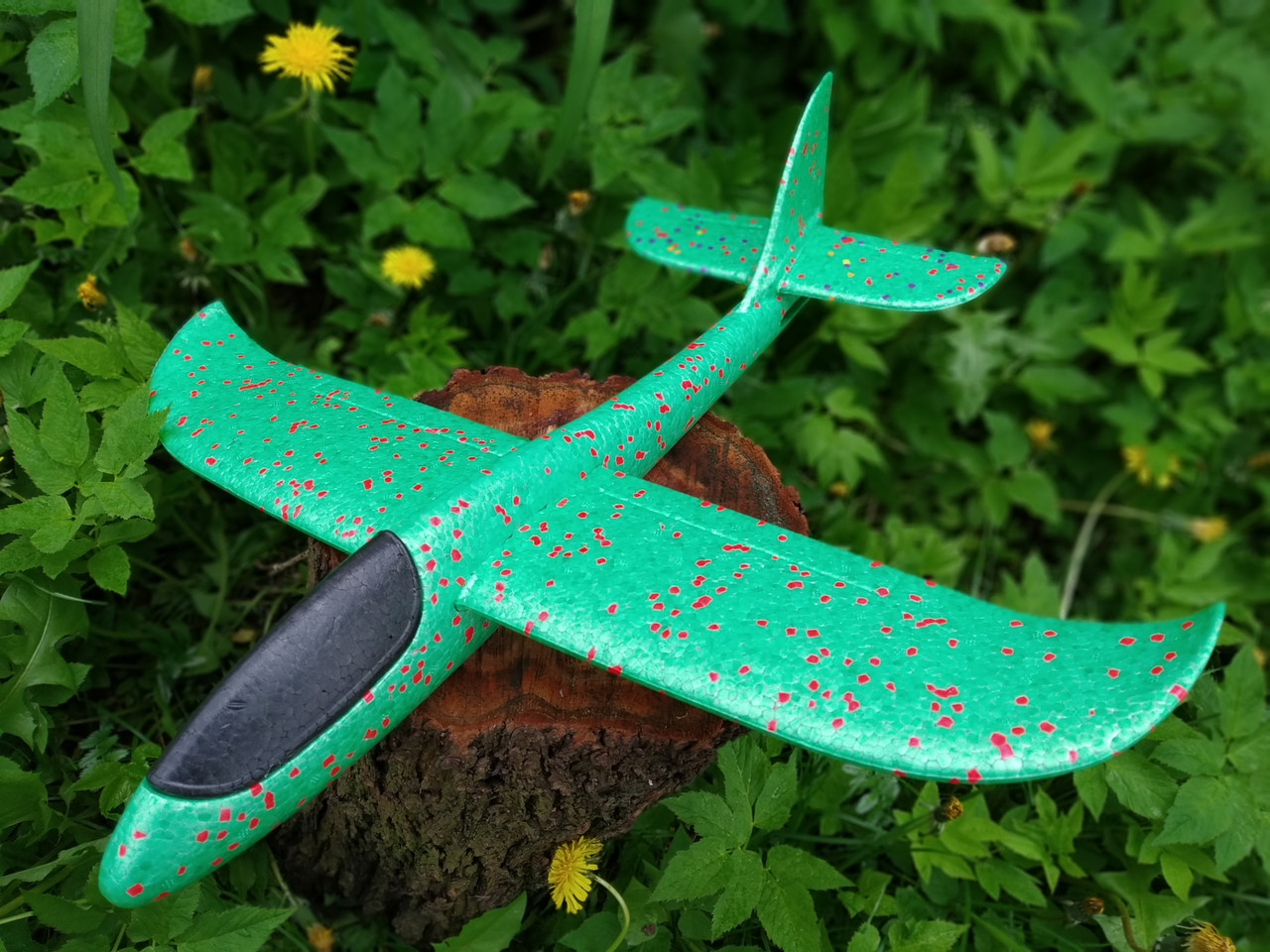 Літак планер з поліпропілену, 48 см Зелений