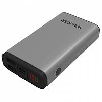 УМБ Power Bank Walker WB-710QC 10000mAh Metal +LCD Quick Charge 3.0 Li-Pol 2xUSB 1xUSB Type-C 3A Grey