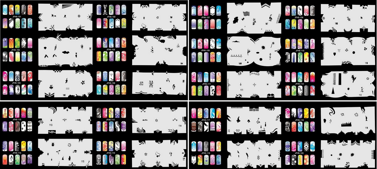 Набір трафаретів 20 шт. для nail art No6, фото 1