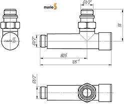 Кран кутовий подовжений, G1/2" (комплекс 2 шт.) MARIO, фото 5