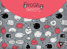 Папка-конверт на кнопці А4 "Yoga sheeps"