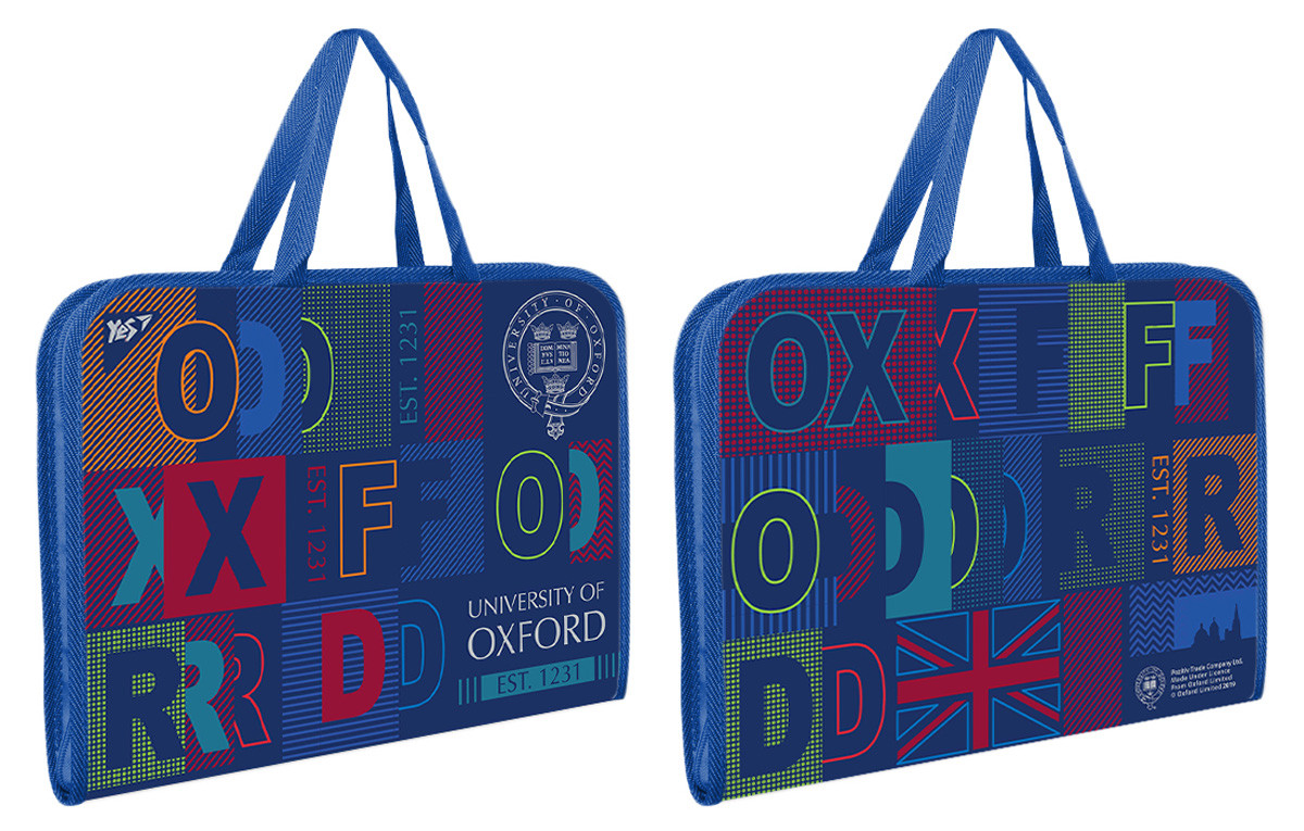 Папка-портфель на блискавці з тканинними ручками "Oxford"