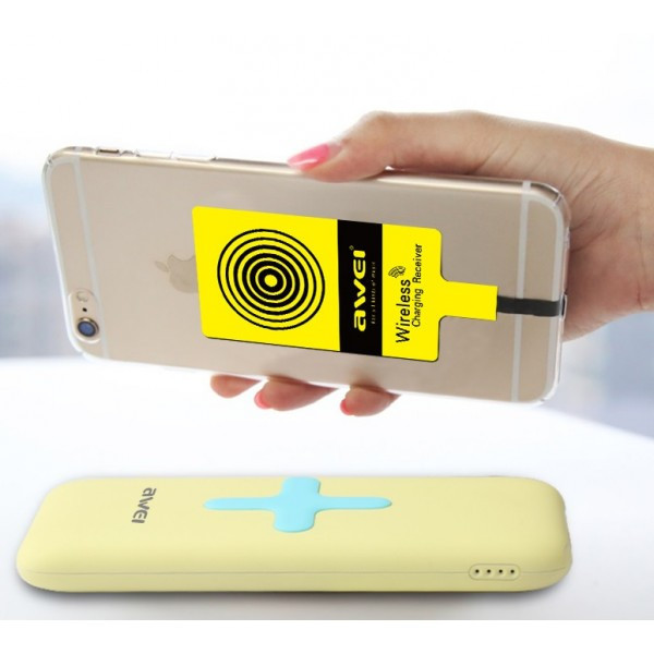 Зовнішній зарядний пристрій Power Bank AWEI P98K з бездротовою зарядкою 8000 mAh White