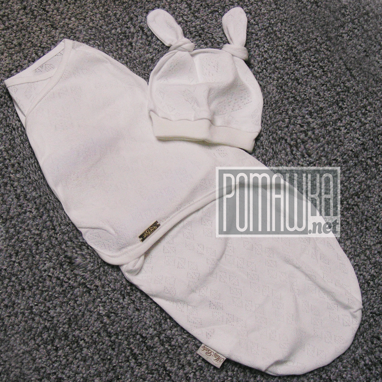 Тонка з дірочками 0-5 міс на літо євро пелюшка кокон на липучках з шапочкою на малюків МУЛЬТИРИП 4720 Бежевий