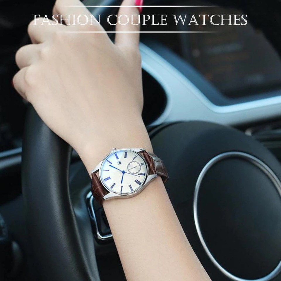 Годинник жіночий наручний кварцовий з коричневим шкіряним ремінцем і бежевим циферблатом
