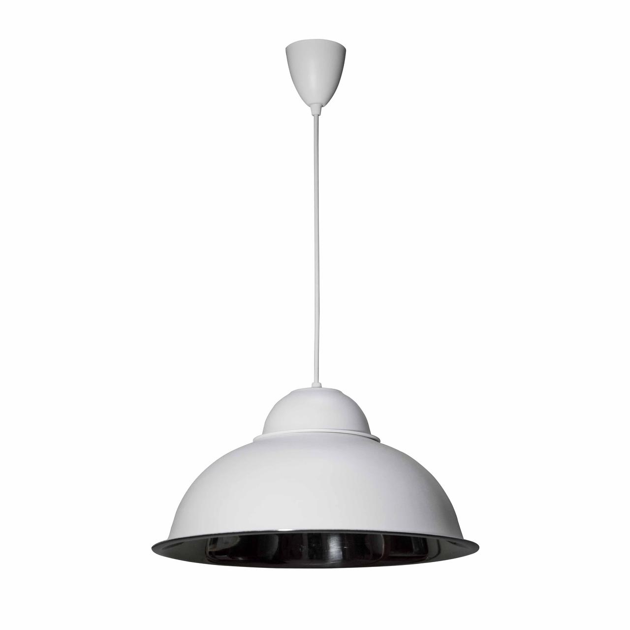 Світильник підвісний купол білий мат, хром Industrial СП 3614 WH+CR, фото 1