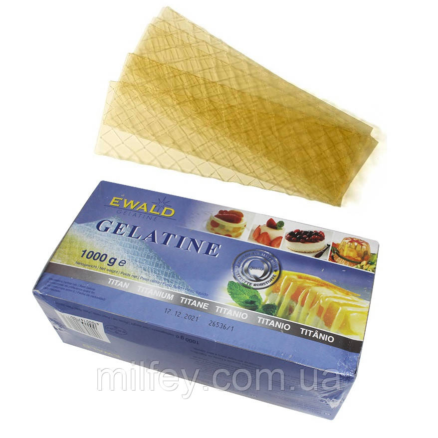 Листовий Желатин Ewald-Gelatine Titanium 120 bloom, 200 листів (1 кг)