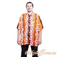 Гавайская рубашка Цветочная, оранжевая