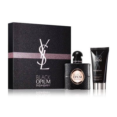Жіночий подарунковий набір Yves Saint Laurent Black Opium парфуми 30мл + лосьйон для тіла 50мл